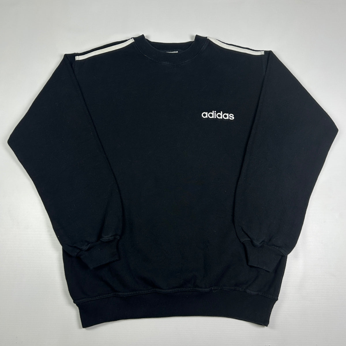 S - Vintage 1990's Adidas Black Crewneck Sweatshirt