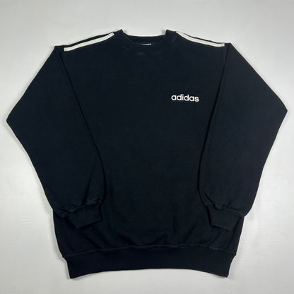 S - Vintage 1990's Adidas Black Crewneck Sweatshirt