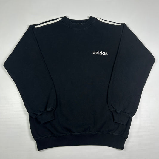 S - Vintage 1990's Adidas Black Crewneck Sweatshirt