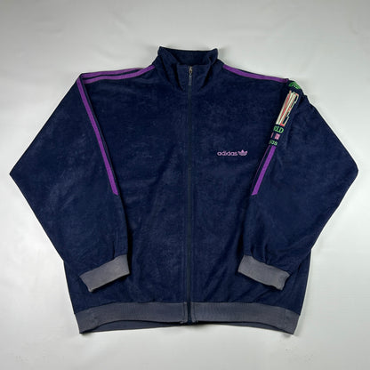 M - 1980's Adidas Vintage One World velour Track Jacket