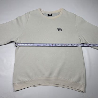 L - Stüssy 2000's Beige Crewneck Sweatshirt