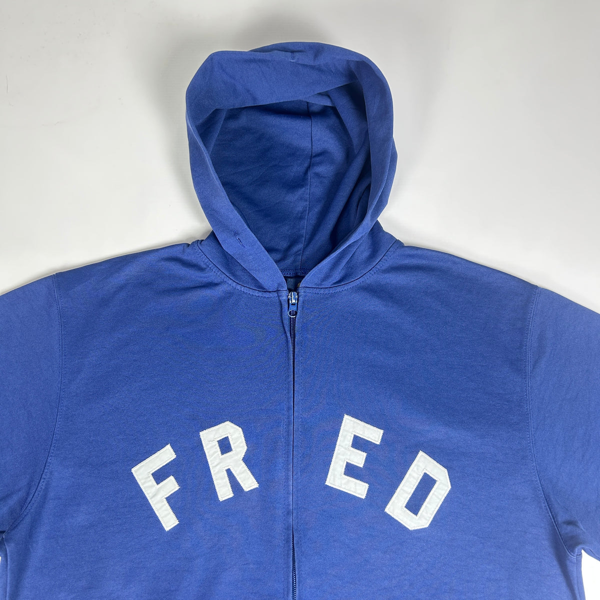 L - Vintage 1990's Fred Perry Blue Zip-Up Hooded Sweatshirt