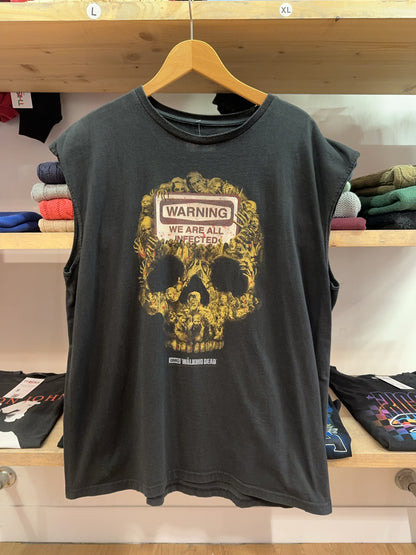 The Walking Dead Skull Graphic Sleeveless Black T-Shirt