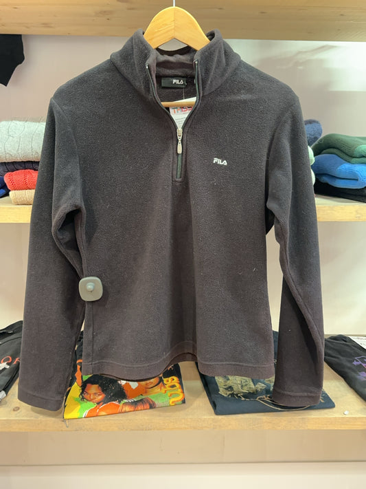 FILA Black Quarter-Zip Fleece Pullover - S