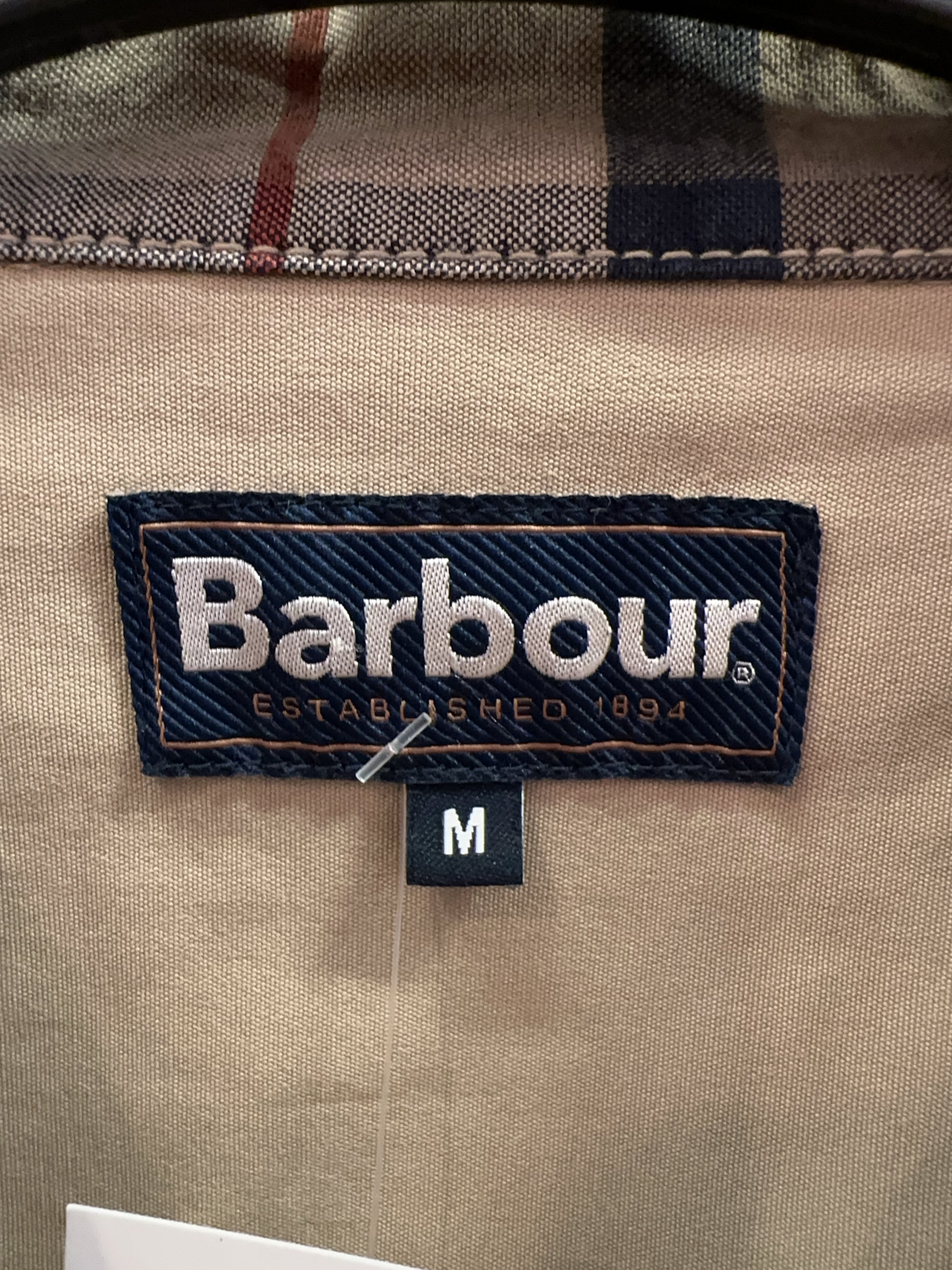 M - Barbour Beige Zip-Up Lightweight Jacket