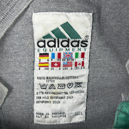 M - 1990's Adidas Equipment Striped Long Sleeve Lace-Up Polo Shirt