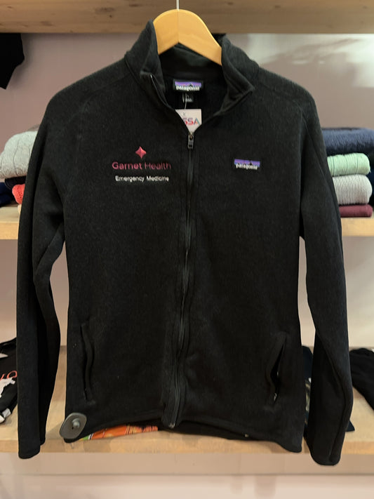 Patagonia Garnet Health Emergency Medicine Black Full-Zip Fleece Sweater Jacket - L