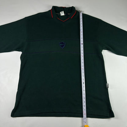 XXL - 1990's Nike Vintage Green Long Sleeve Polo Shirt