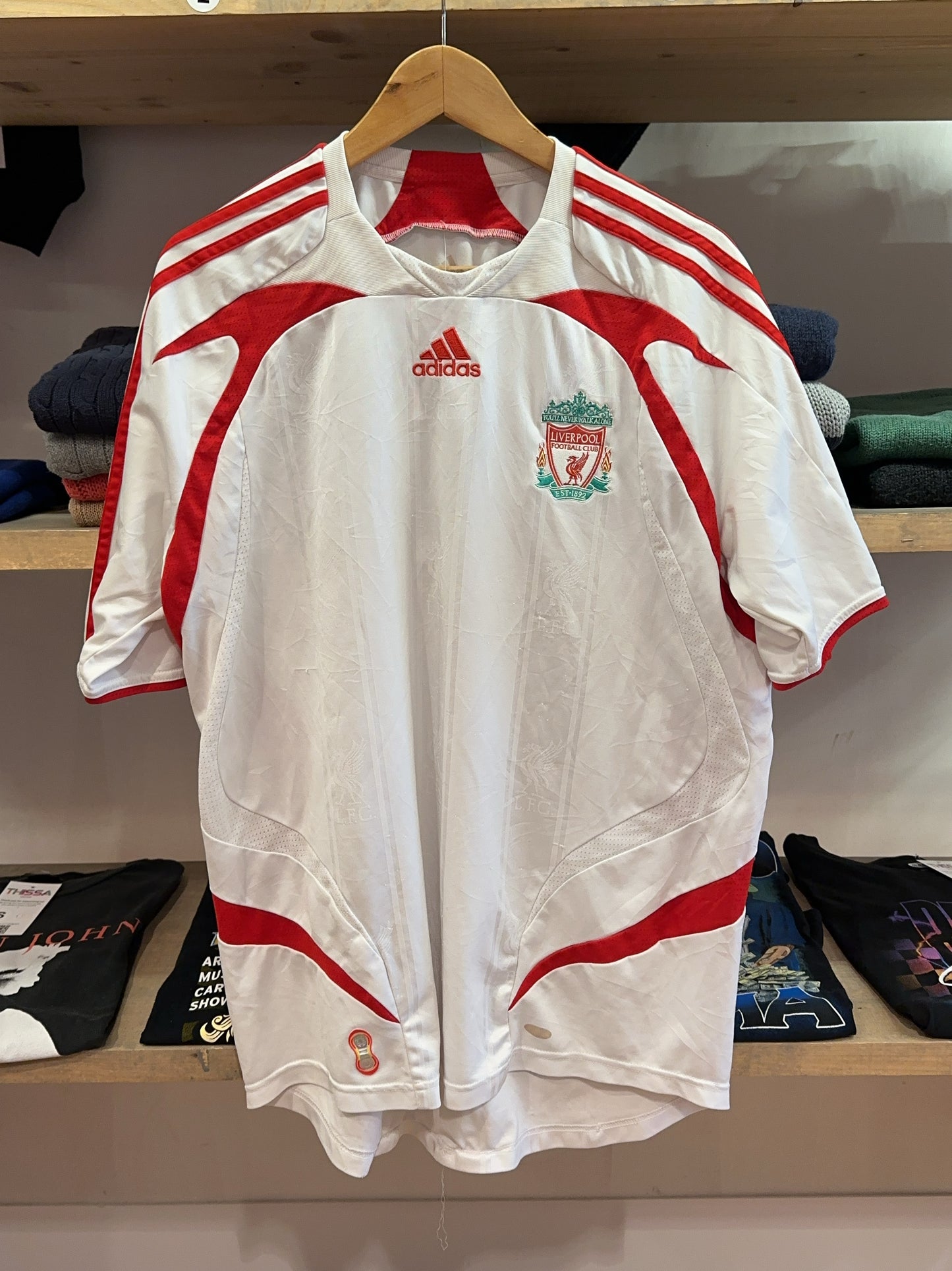 2007-2008 Liverpool FC Adidas Away Football Shirt - L