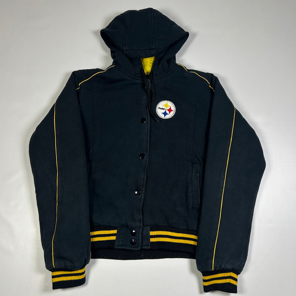 L - 2000's Pittsburgh Steelers NFL Women's Hooded Varsity Jacket