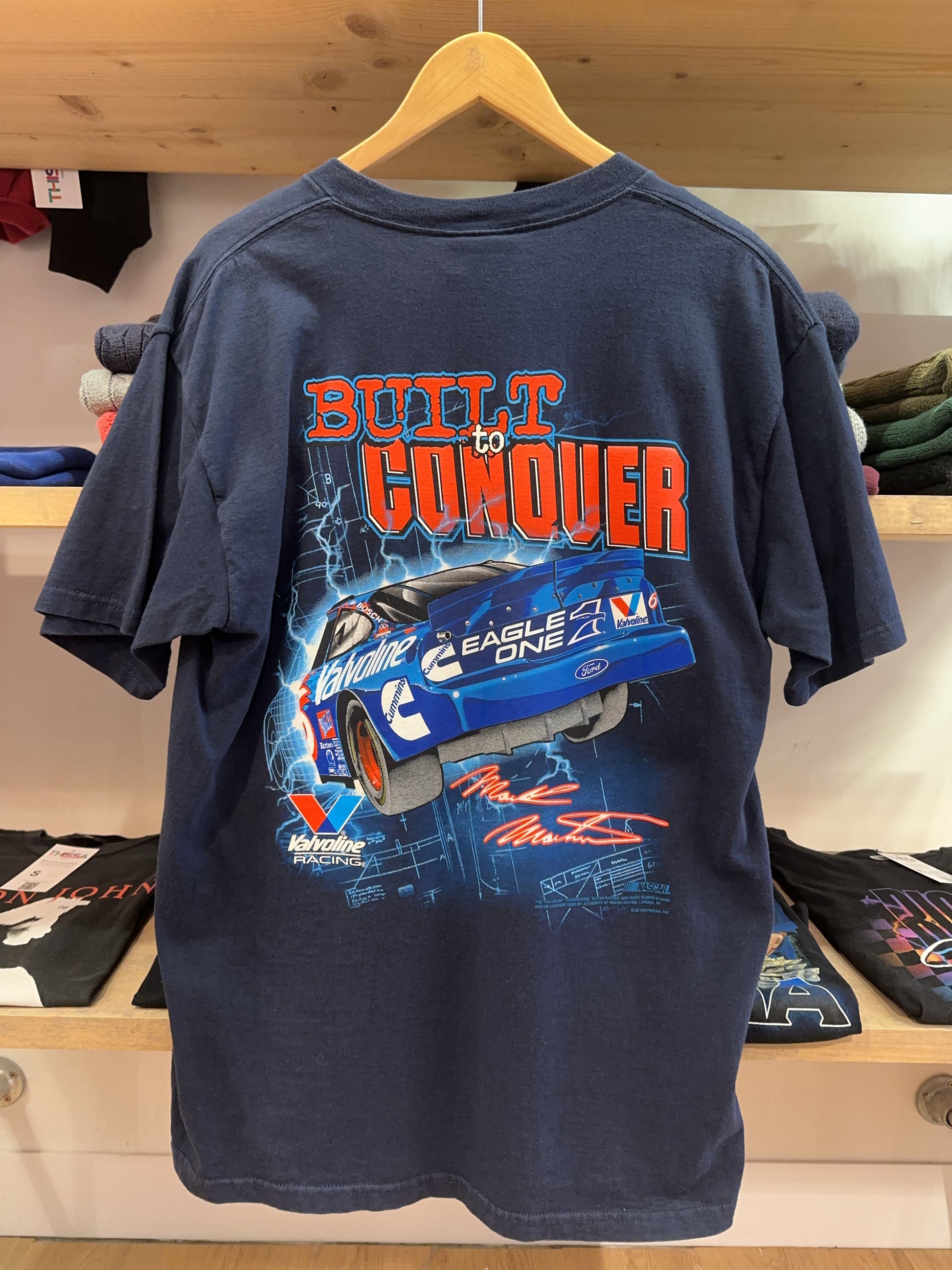Vintage Mark Martin Valvoline Racing NASCAR Double-Sided T-Shirt
