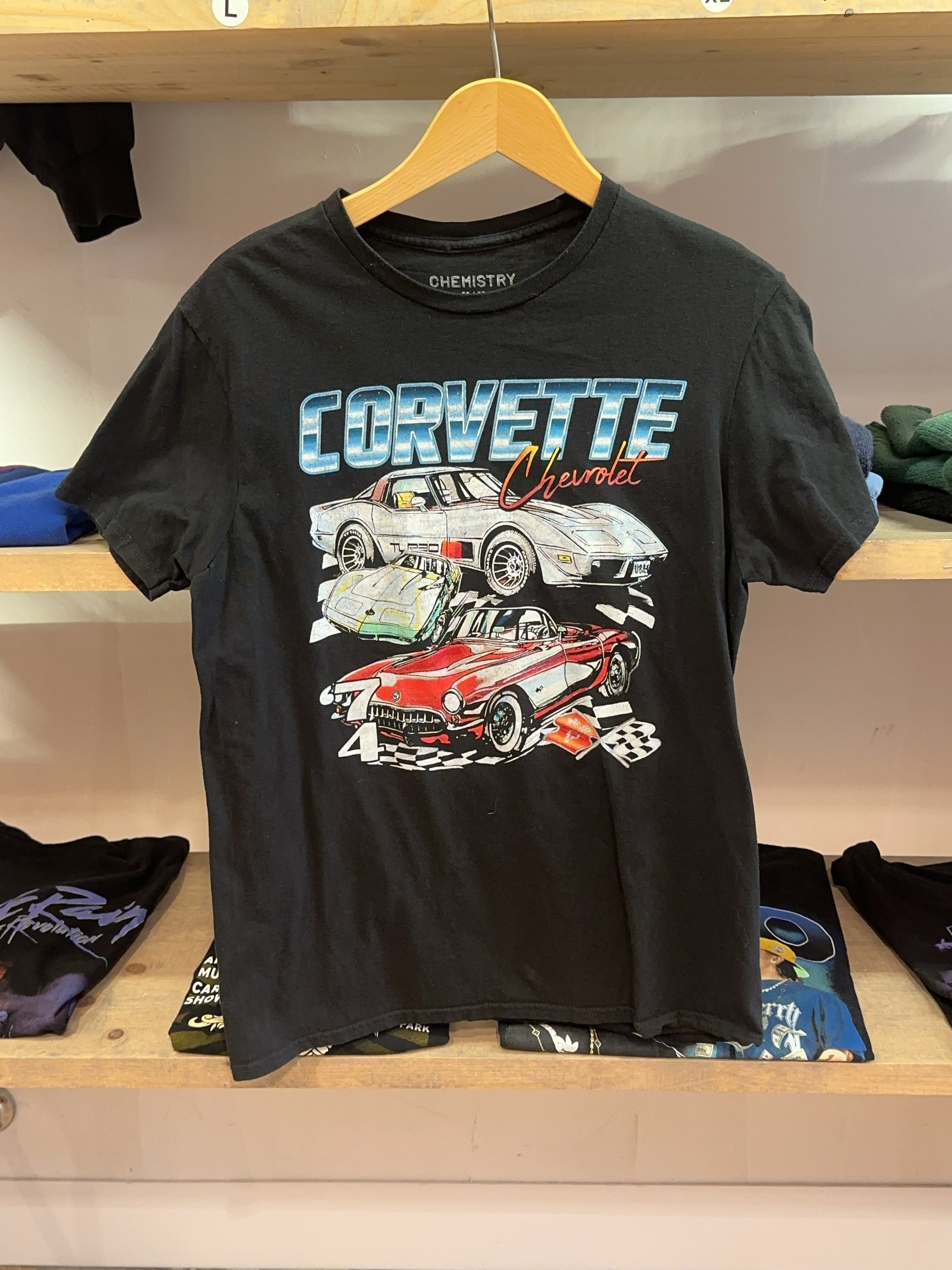 M - Black Corvette Chevrolet Graphic T-Shirt