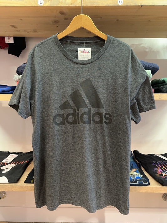 Adidas Dark Heather Gray Logo T-Shirt