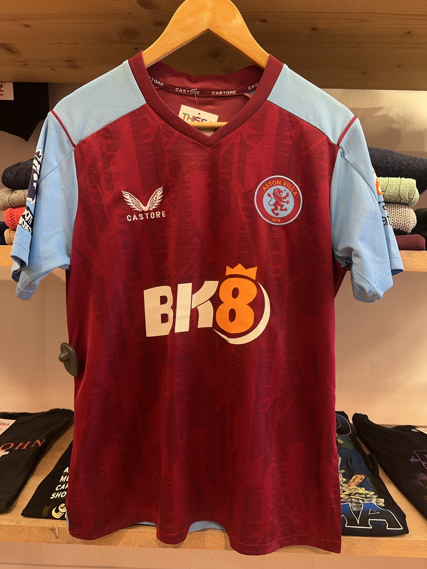 2023-2024 Aston Villa Castore Home Football Shirt Lucas Paqueta 10 - S