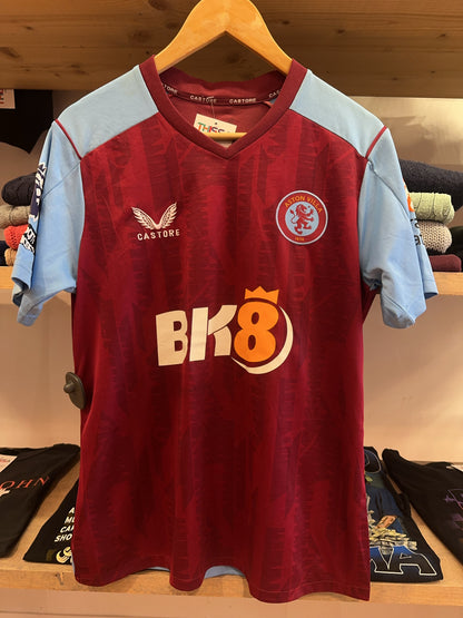 2023-2024 Aston Villa Castore Home Football Shirt Lucas Paqueta 10 - S