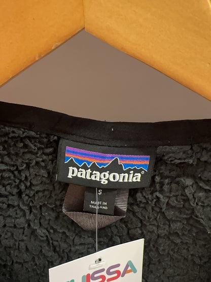 Patagonia Black Sherpa Fleece Snap-Front Vest - S