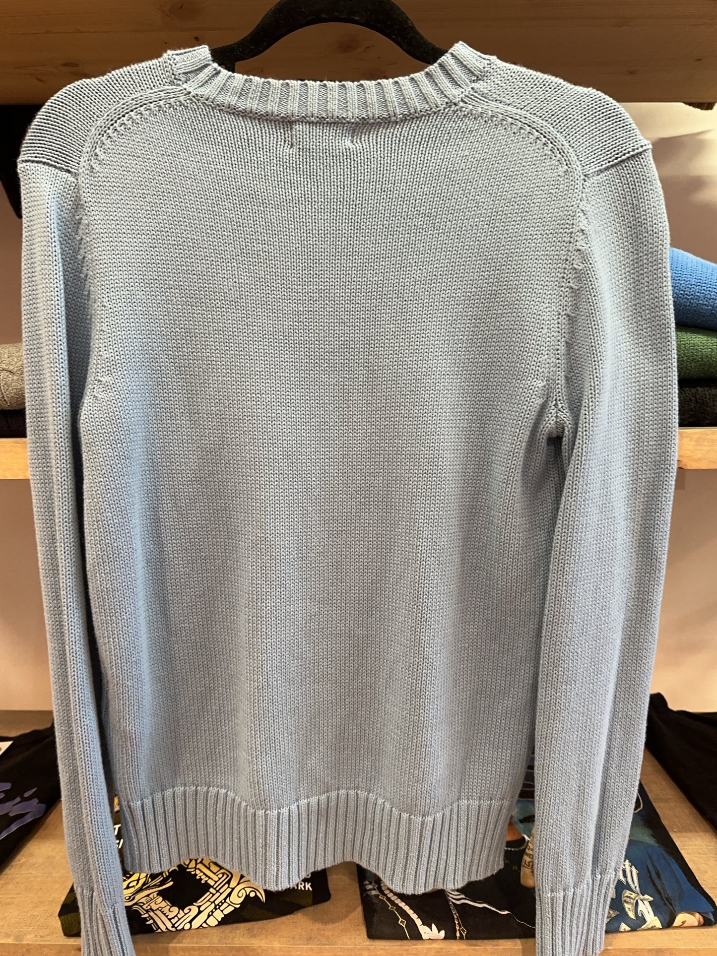 S - Polo Ralph Lauren Polo Bear Tote Cotton Knit Light Blue Sweater