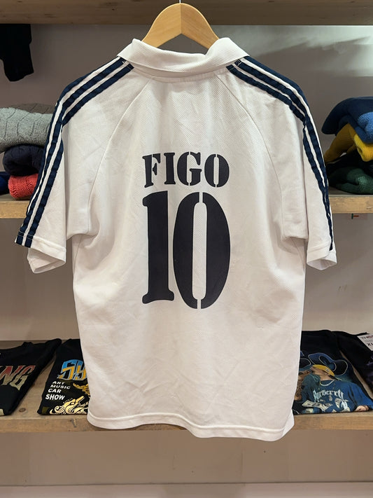 2002-2003 Real Madrid Adidas Home Football Shirt Figo 10 - M