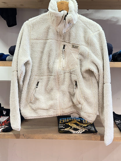 XS - Vintage 1990's Ralph Lauren Leather-Trim Sherpa Fleece Jacket