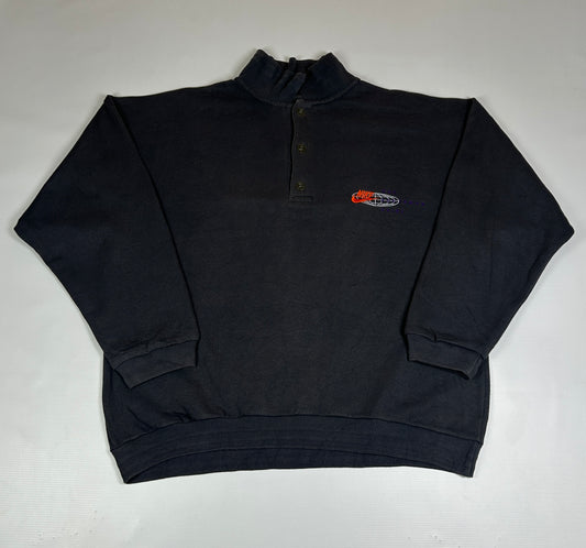 M - Vintage 1980's Nike Golf Black 1/4 Button Pullover Sweatshirt