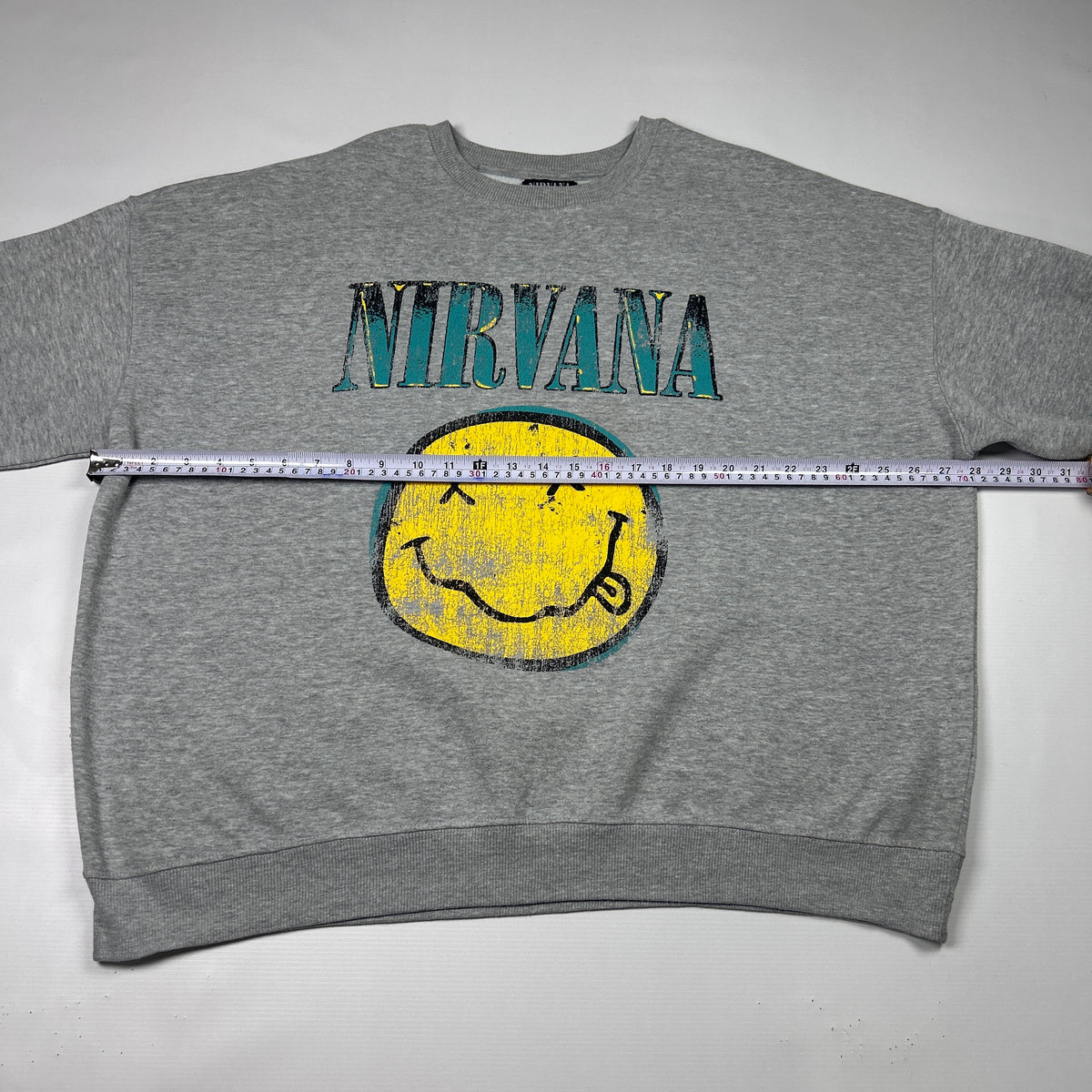 XL - Nirvana Smiley Face Graphic Crewneck Sweatshirt