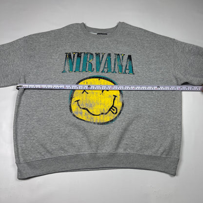 XL - Nirvana Smiley Face Graphic Crewneck Sweatshirt