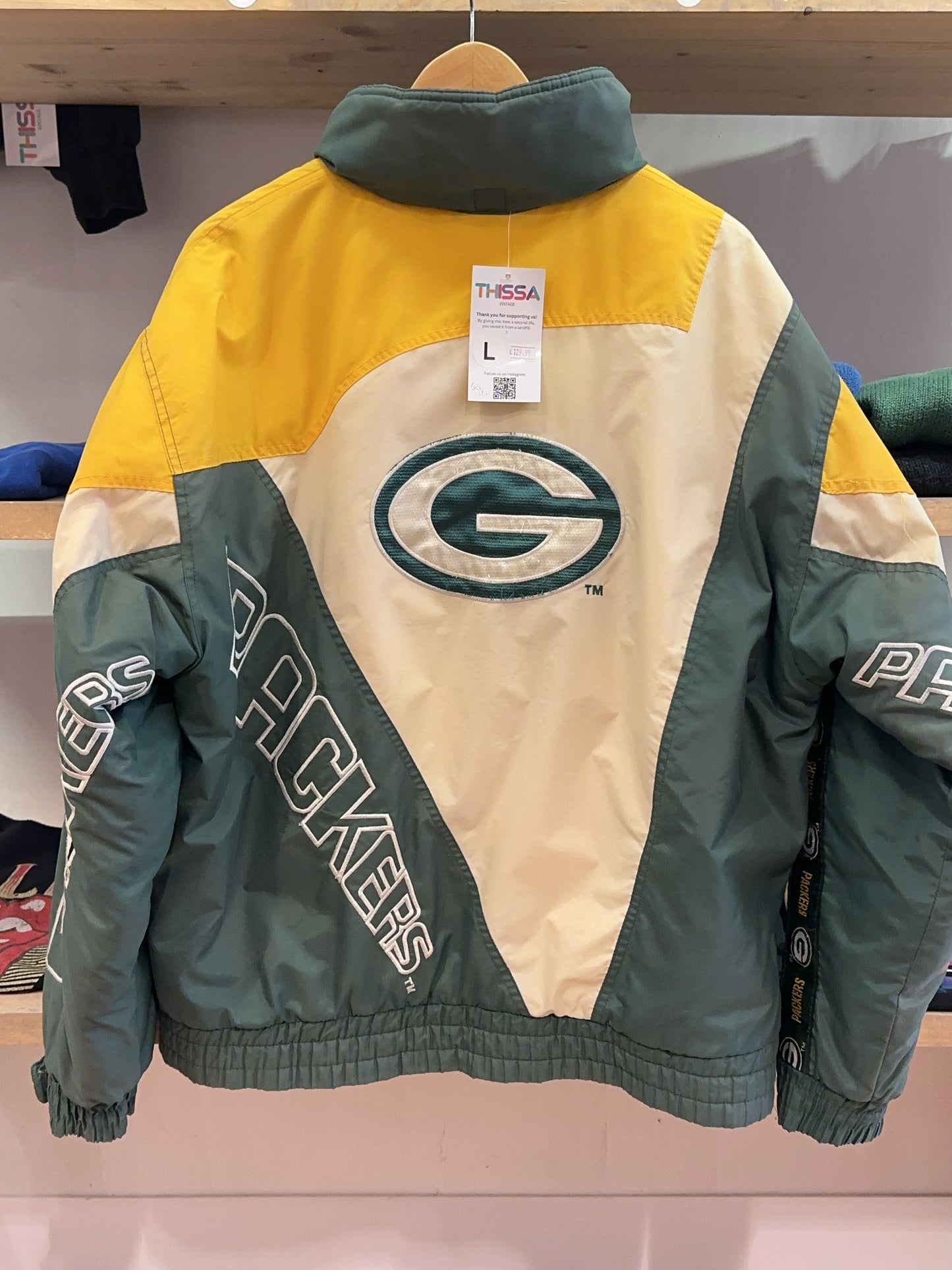 L - Vintage 1990's NFL Green Bay Packers Puffer Jacket