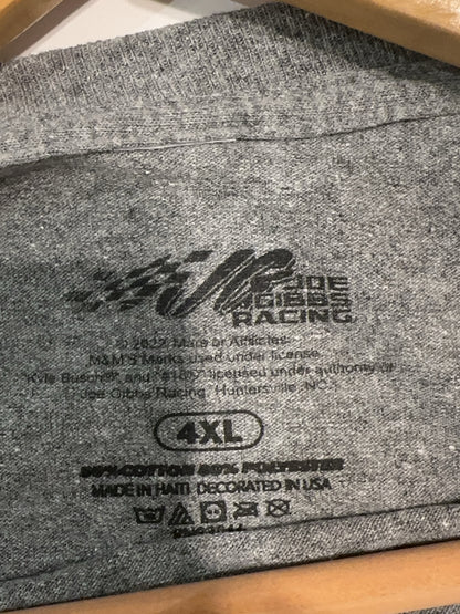 4XL - Joe Gibbs Racing Kyle Busch #18 Gray Graphic T-Shirt