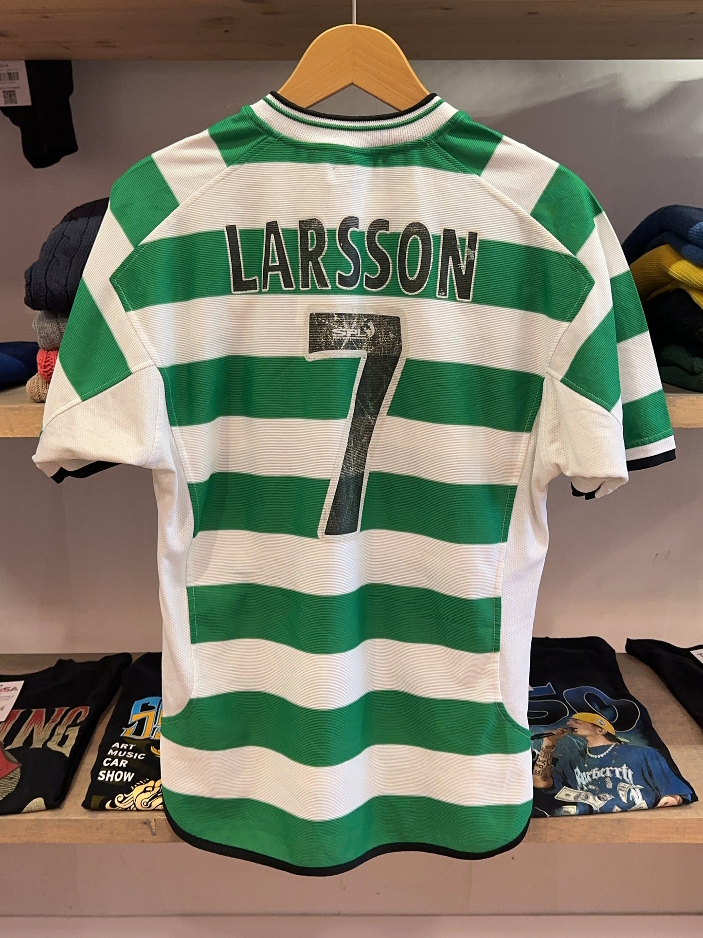 2001-2003 Celtic FC Umbro Home Football Shirt Larsson #7 - S