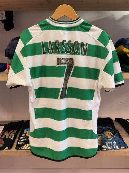 2001-2003 Celtic FC Umbro Home Football Shirt Larsson #7 - S