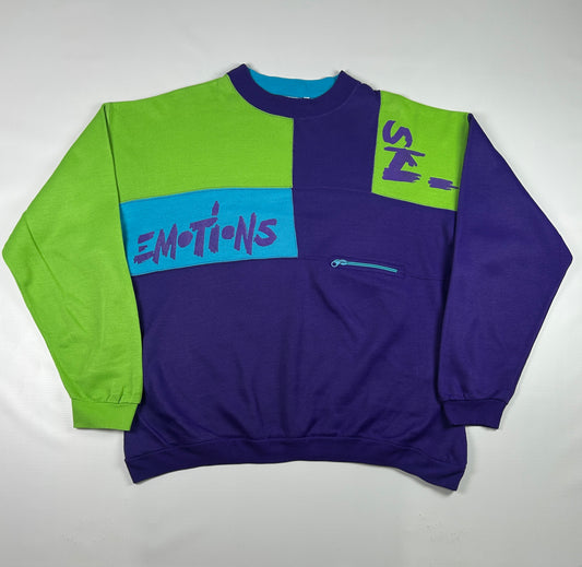 L - Vintage 2000's Emotions Wannabe Colorblock Sweatshirt