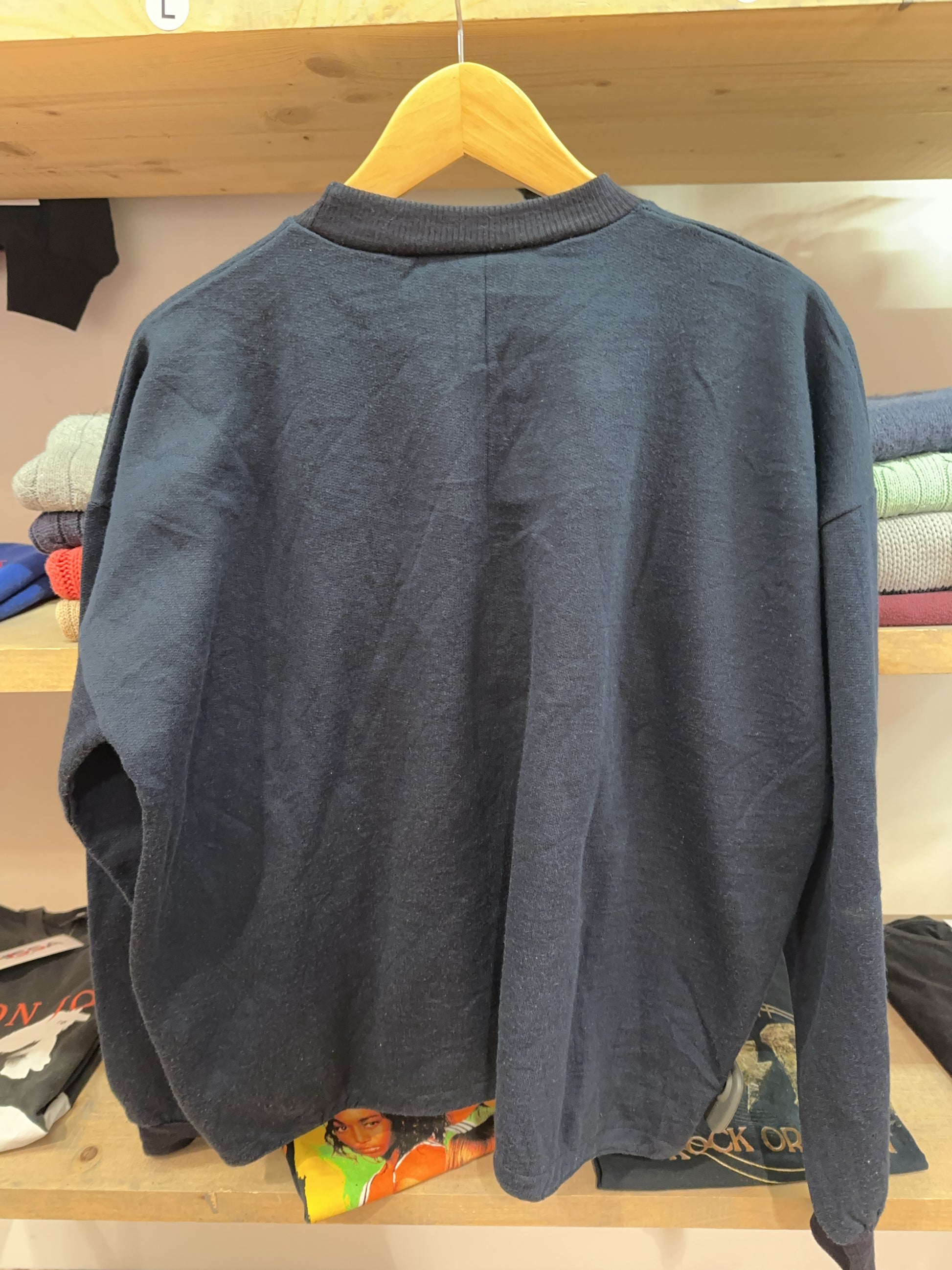 Vintage Kappa Navy Logo Crewneck Sweatshirt - M
