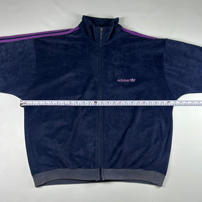 M - 1980's Adidas Vintage One World velour Track Jacket