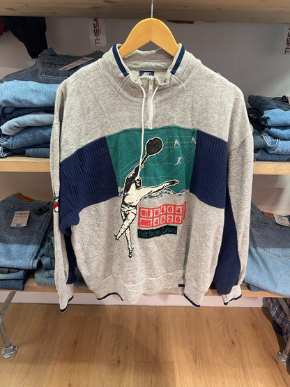 L - Vintage 1980's Nike Sports Classics Quarterzip Sweatshirt