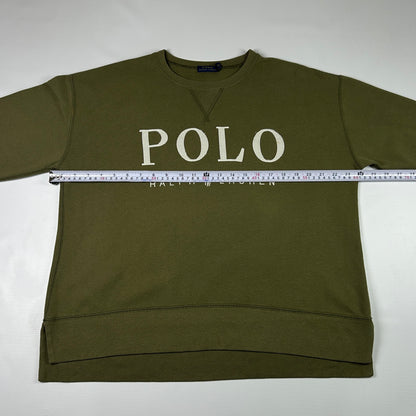M - 2000's Polo Ralph Lauren Olive Green Logo Sweatshirt