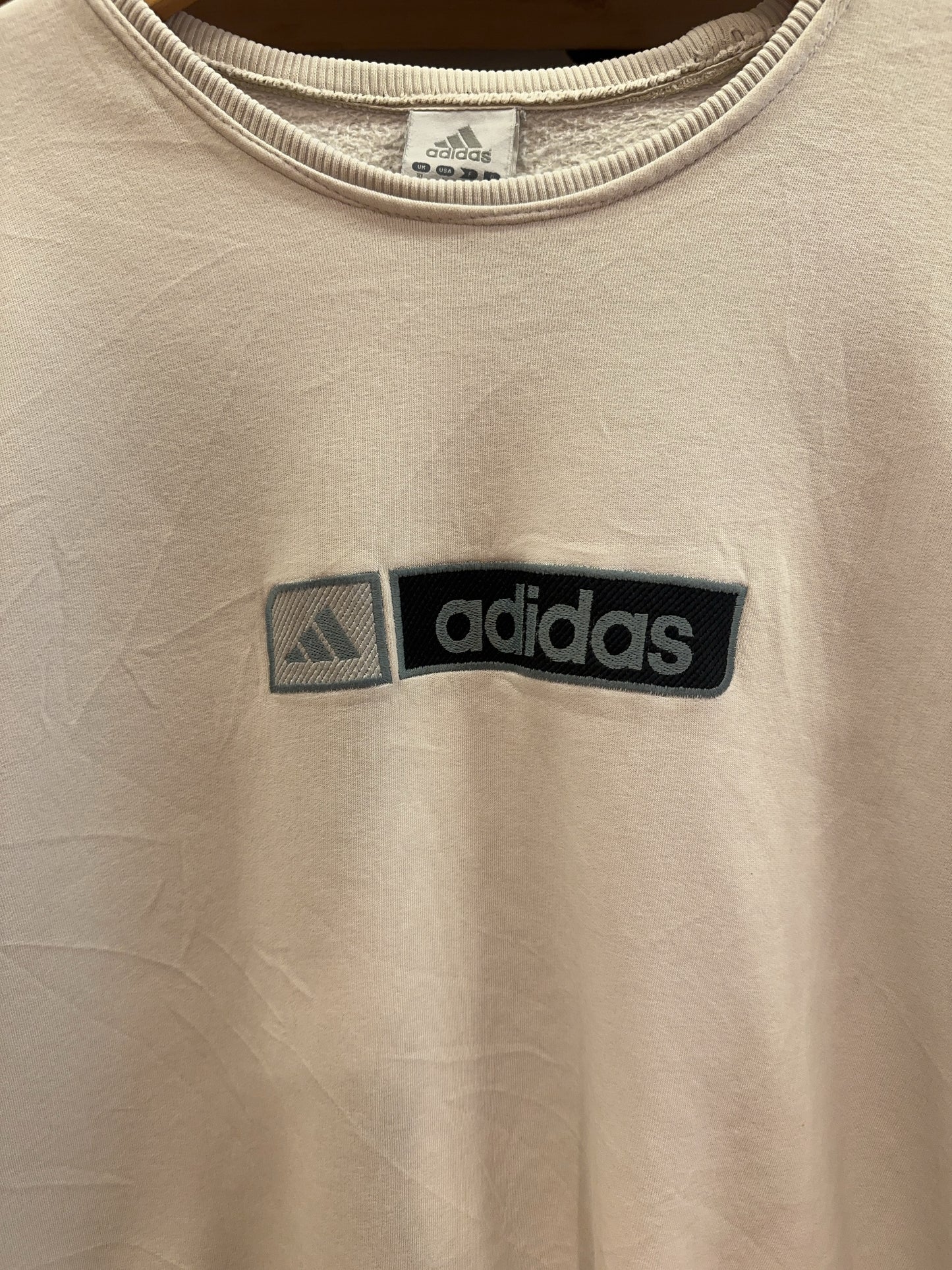 Vintage Adidas Cream Logo Sweatshirt - XL