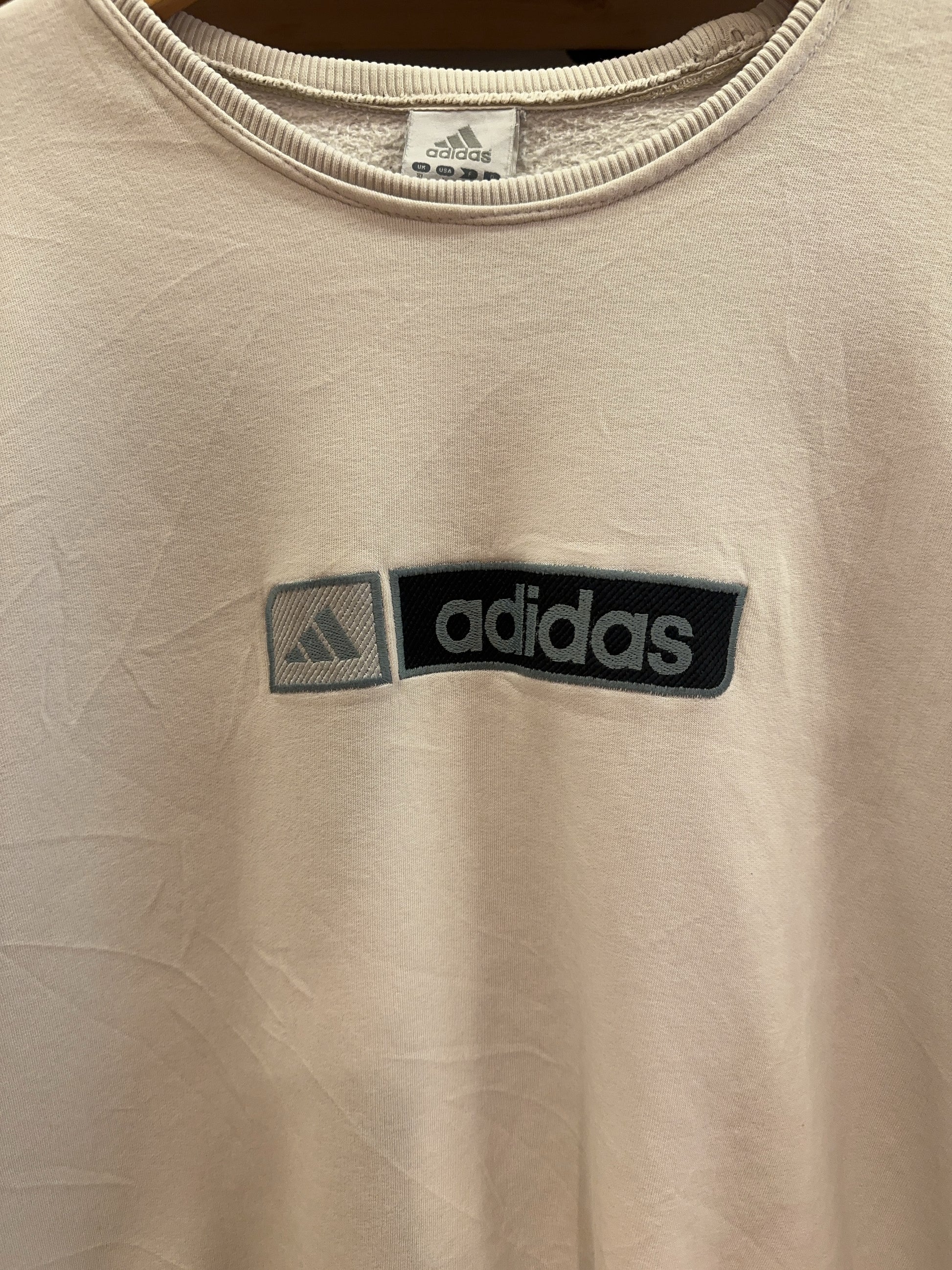 Vintage Adidas Cream Logo Sweatshirt - XL