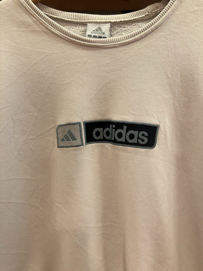 Vintage Adidas Cream Logo Sweatshirt - XL