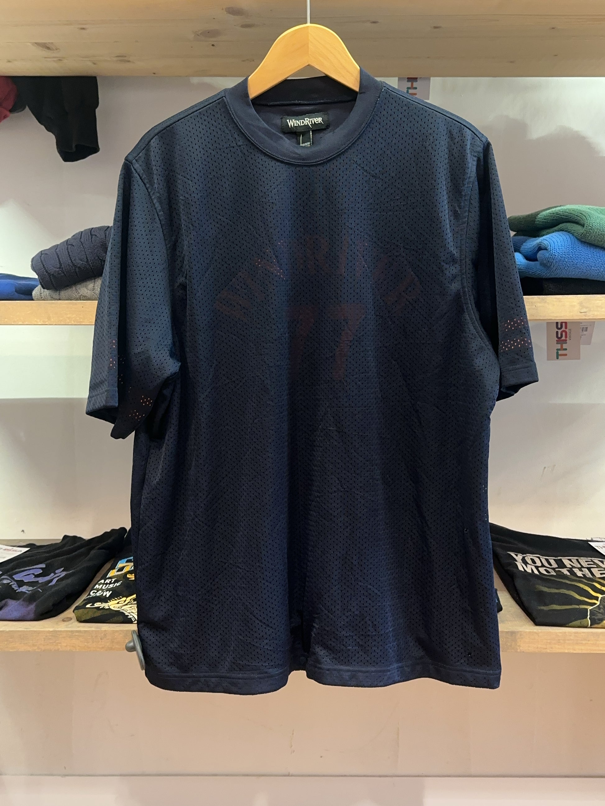 L - WindRiver Navy Mesh Short Sleeve T-Shirt