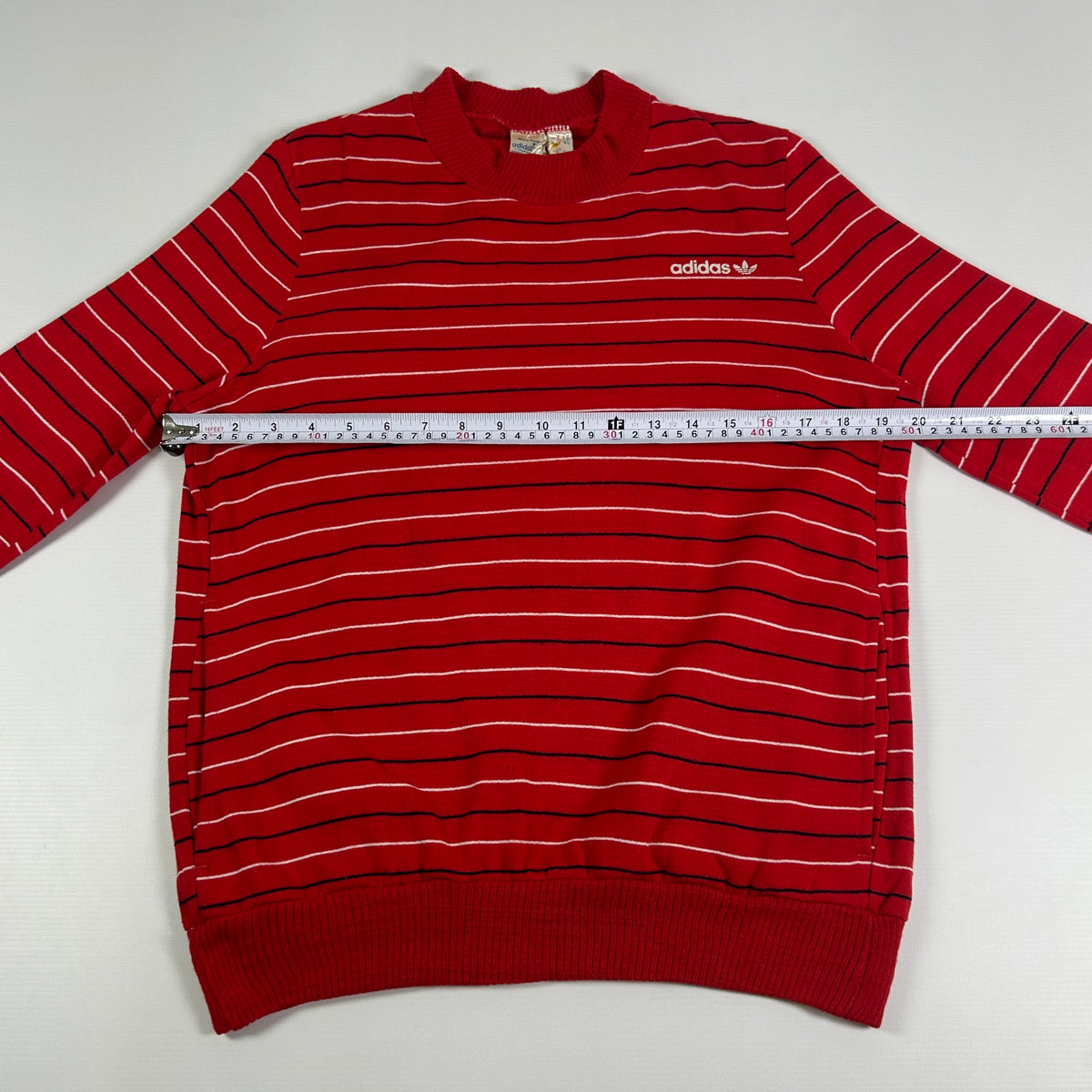 S - 1980's Vintage Adidas Stripes Ventex Sweatshirt