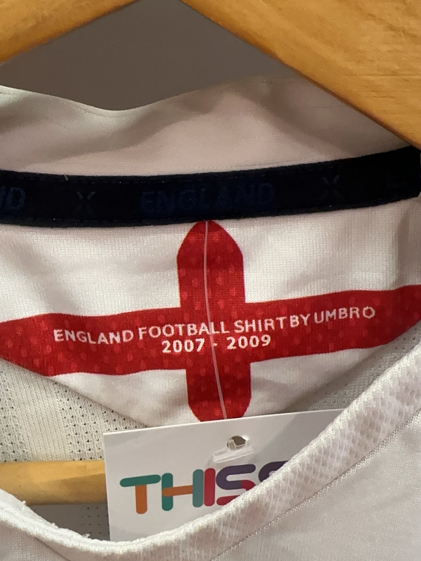 2007-2009 England Umbro Home Football Shirt 2 - S