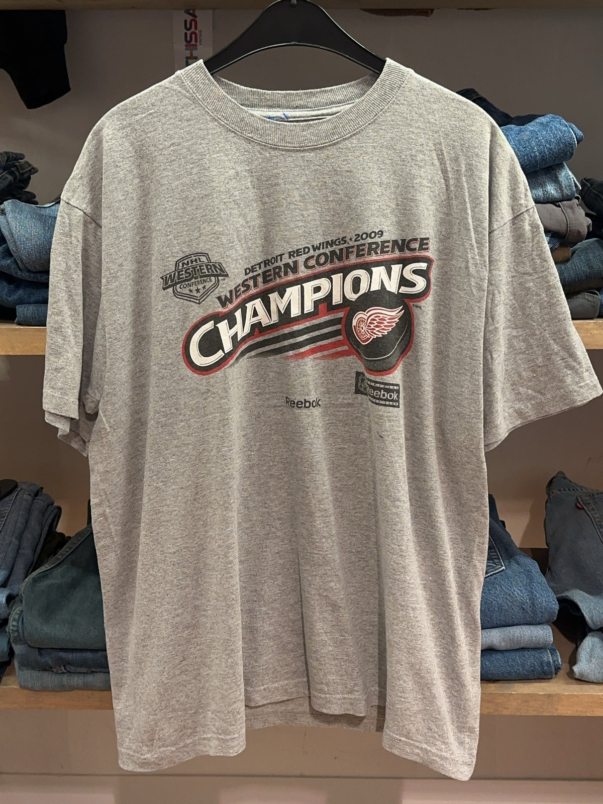 L - Detroit Red Wings 2009 Western Conference Champions Reebok T-Shirt