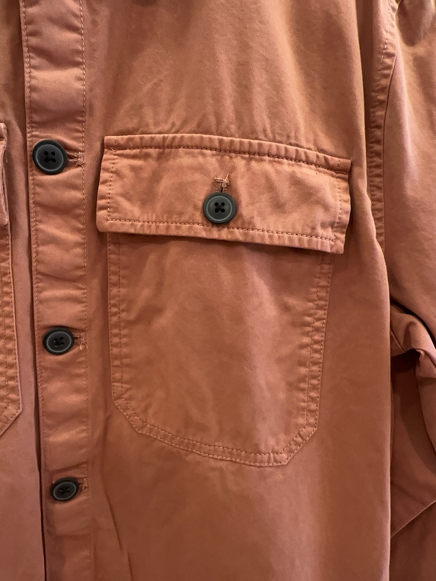 M - Barbour International Pink Button-Up Overshirt Jacket