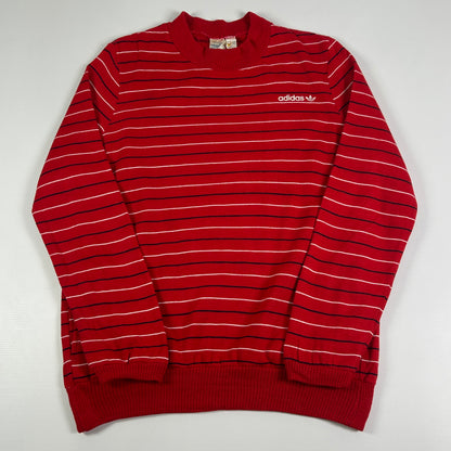 S - 1980's Vintage Adidas Stripes Ventex Sweatshirt