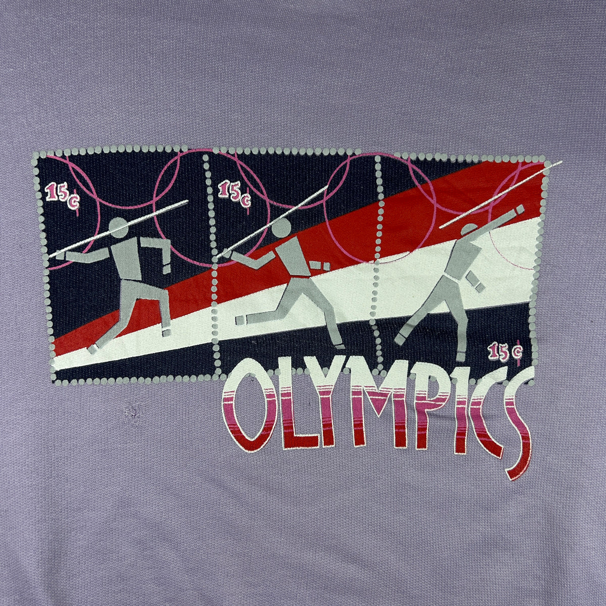 L - 1980's Lavender Olympic Graphic Sweatshirt