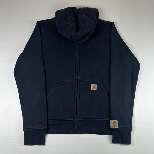 S - 2010's Carhartt Navy Hooded Zip-Up Sweatshirt