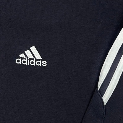 M - Adidas 1990's Navy Three-Stripe Sweatshirt