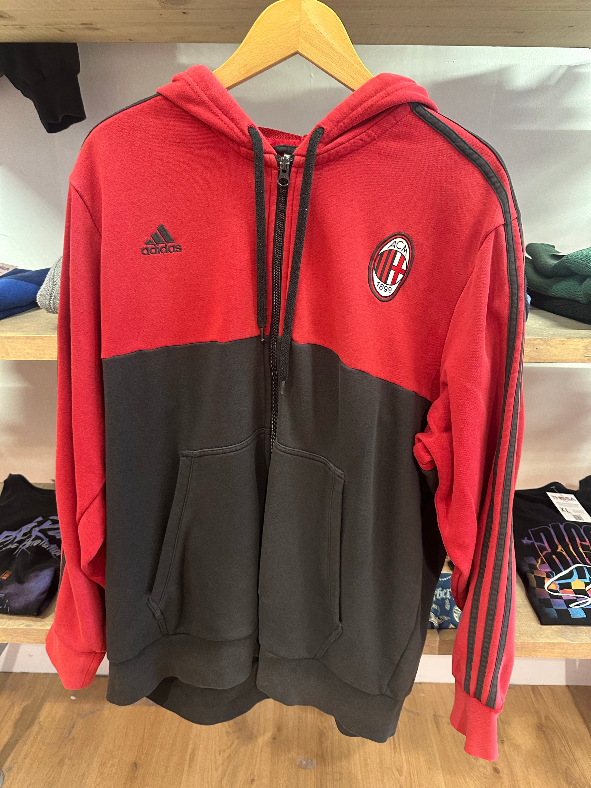 XXL - 2017-18 AC Milan adidas Hooded Track Jacket