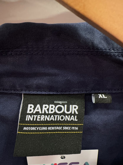 XL - Barbour International Navy Long-Sleeve Button-Up Shirt