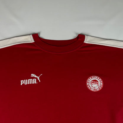 L - Vintage 1990's Puma Olympiakos Red Crewneck Sweatshirt